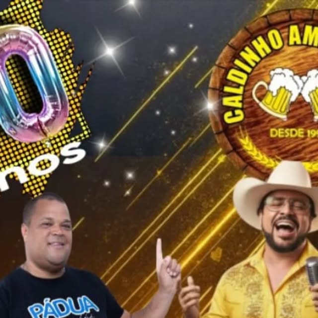 Arte da festa de 30 anos da casa, com os artistas da noite
